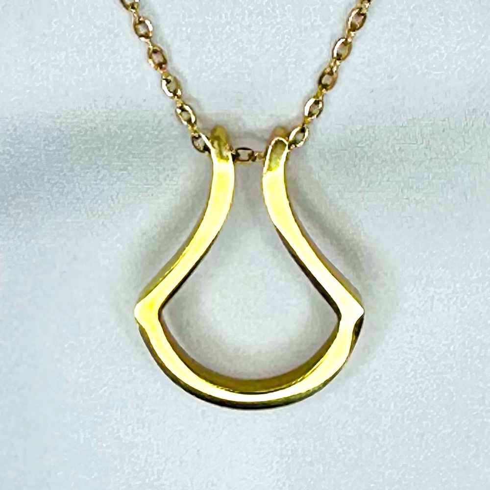Gold-plated Over Sterling Silver Ringkeeper Pendant w/ Stainless Steel Chain